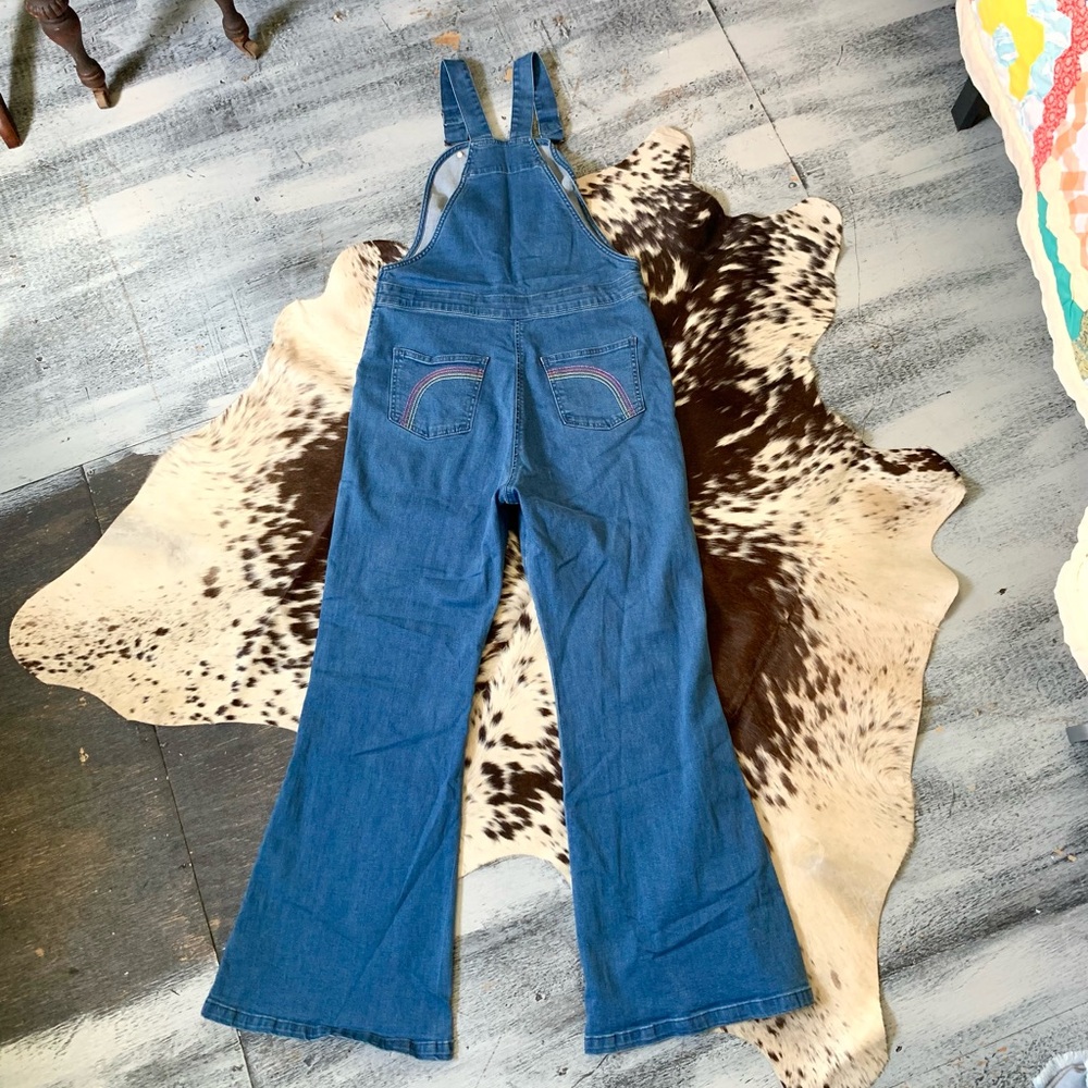 🌵BRAND NEW The Hippie Shake Denim Rainbow Dungarees Overalls US 10🌵 - Picture 8 of 10